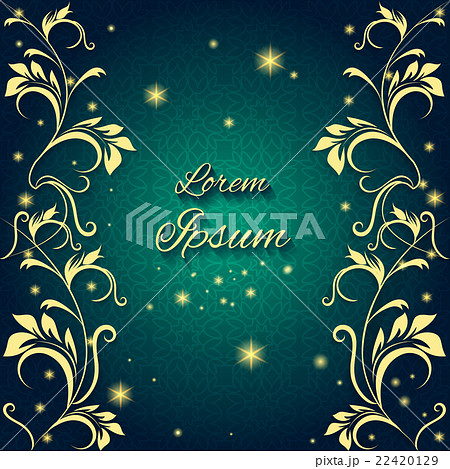 Greeting card with floral ornaments and lights Greeting card with floral ornaments and lights 22420129