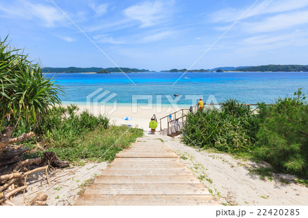 ニシ浜ビーチ ニシバマビーチ 阿嘉島の写真素材