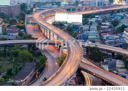 Close up Highway interchanged, long exposure  22420911