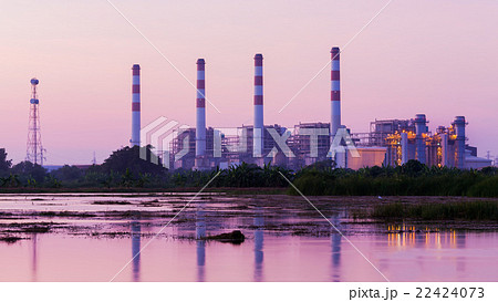 Automotive power refinery after sunset  22424073
