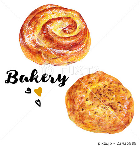 Hand drawn baking set isolated on a white Hand drawn baking set isolated on a white 22425989