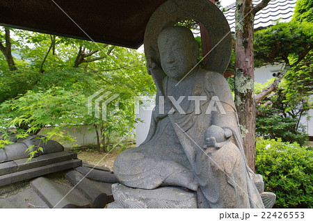 信州の文化財　名工　守屋貞治の石仏　延命地蔵尊像　俯瞰　横　長野県伊那市　市野瀬円通寺 22426553