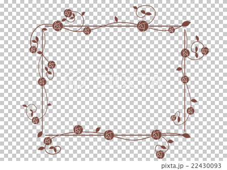 Brown rose simple frame - Stock Illustration [22430093] - PIXTA