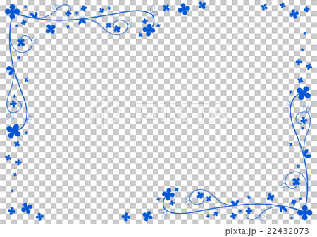 青い花のシンプルフレームのイラスト素材 [22432073] - PIXTA