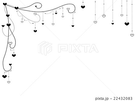 フレーム ハート モノクロのイラスト素材 22432083 Pixta