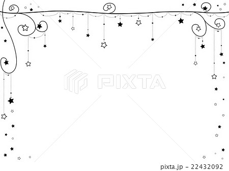 モノクロの星のオーナメントフレームのイラスト素材 22432092 Pixta