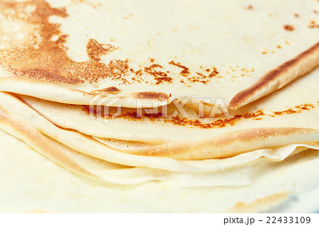 Sweet pancake on white plate 22433109