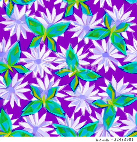 Butterflies and Flowers, Low Poly Pattern 22433981