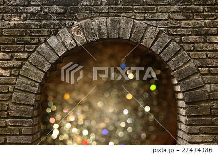 bokeh light from dark brick tunnel bokeh light from dark brick tunnel 22434086