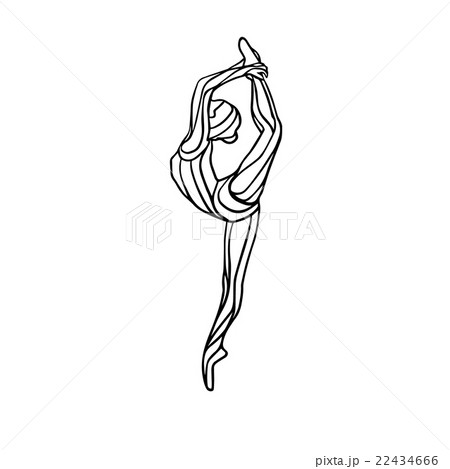 Silhouette of gymnastic girl. Art gymnastics dance 22434666