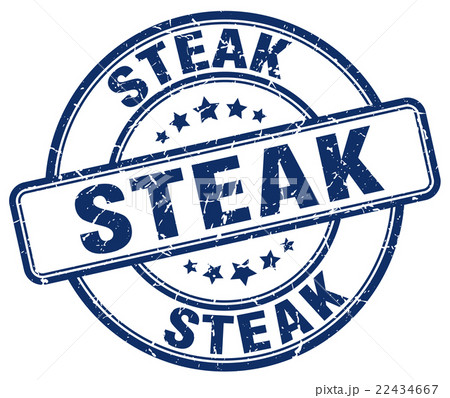 steak blue grunge round vintage rubber stamp 22434667