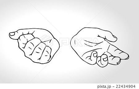 Two hands with open fist and close fist. Choice 22434904