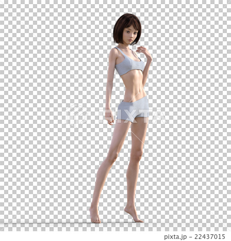 Model posing woman female perming 3DCG - Stock Illustration