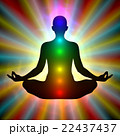 Woman in meditation - aura, chakras 22437437