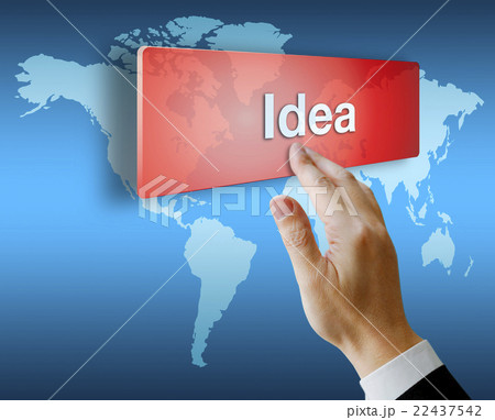 ボタンを押すビジネスマン（アイデア） 22437542