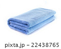 Light Blue soft bath towel isolated on white 22438765