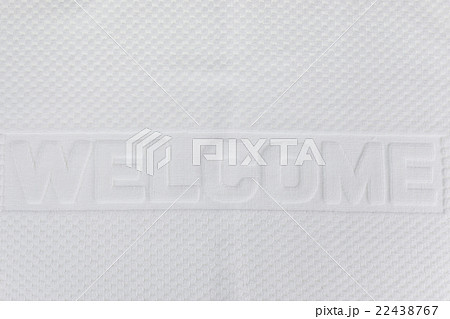 white cotton bath towel with "WELCOME" letter 22438767