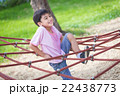 Little asian boy climbing rope obstacle activity 22438773