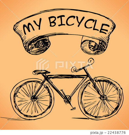 hand-drawn bicycle on grungy background. hand-drawn bicycle on grungy background. 22438776
