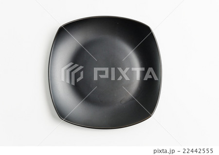 top view black square plate isolate on white backg top view black square plate isolate on white backg 22442555