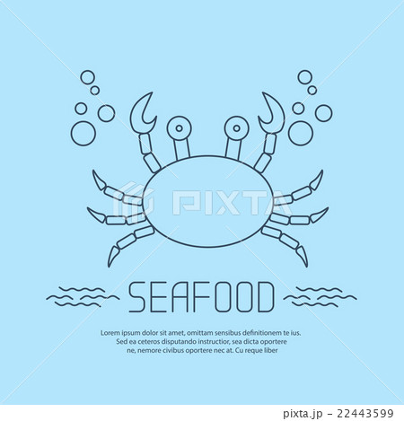 Seafood icon with crab and bubbles Seafood icon with crab and bubbles 22443599
