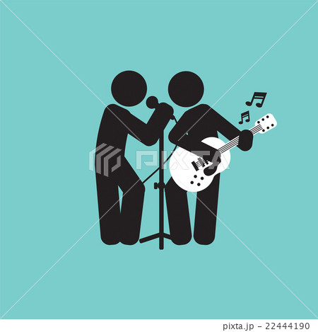 Duo Artists Black Symbol Vector Illustration. 22444190