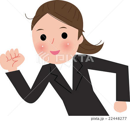 女性営業 就活 走るのイラスト素材