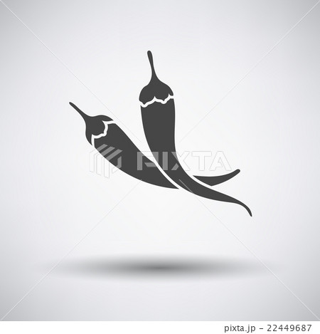 Chili pepper icon on gray background 22449687