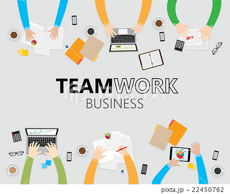 Business Hand working on table Vector Business Hand working on table Vector 22450762