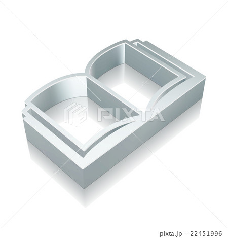 Studying icon: 3d metallic Book with reflection 22451996