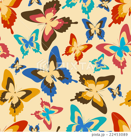 Stylish seamless pattern with colorful butterflies 22453089