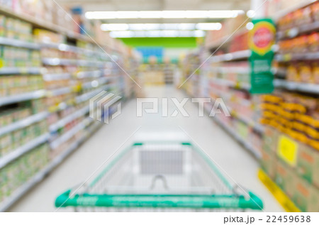 Abstract blurred photo of store with trolley in department store bokeh background 22459638