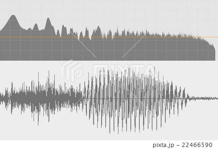 Gray sound waves on a white background. 22466590