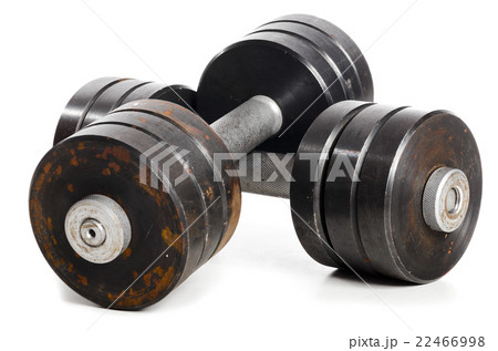 two used metal barbells 22466998