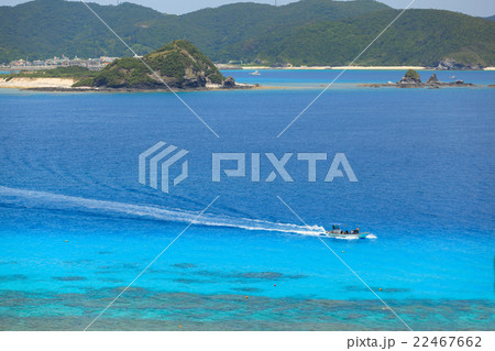 ニシバマ展望台から見えるニシバマビーチ　夏イメージ 22467662