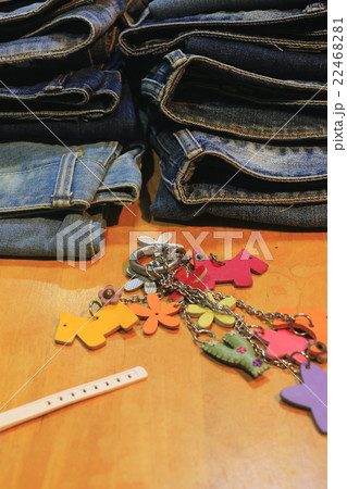 Jeans trousers on the table ,trousers Jeans Jeans trousers on the table ,trousers Jeans 22468281