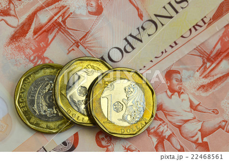 Singapore money on white background 22468561