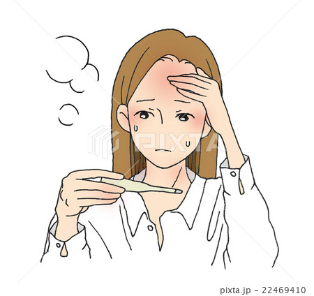 発熱　女性　体温計 22469410