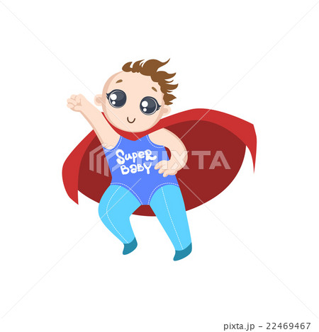 Toddler Dressed As Superhero With Red Cape 22469467