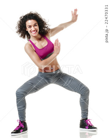 woman dancer fitness exercises isolated 22470331