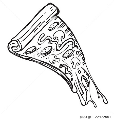 simple black and white dripping slice of pizza 22472061
