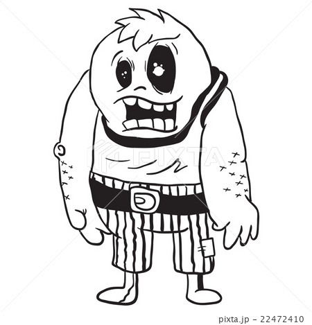 simple black and white monster doodle 22472410