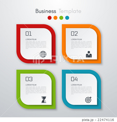 Vector illustration of four square infographics 22474116