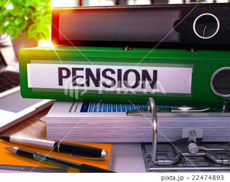 Pension on Green Office Folder. Toned Image. Pension on Green Office Folder. Toned Image. 22474893