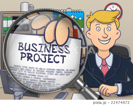 Business Project through Magnifier. Doodle Style. 22474972