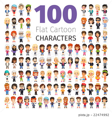 Casually Dressed Flat Characters Big Collection 22474992
