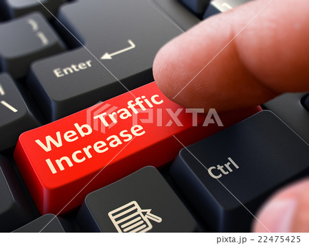 Web Traffic Increase - Written on Red Keyboard Key 22475425