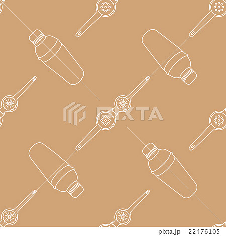 barman equipment contour seamless pattern. 22476105