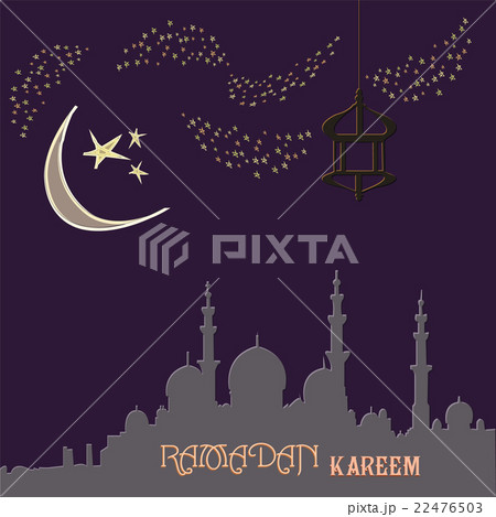 Creative greeting card design for holy month of 22476503