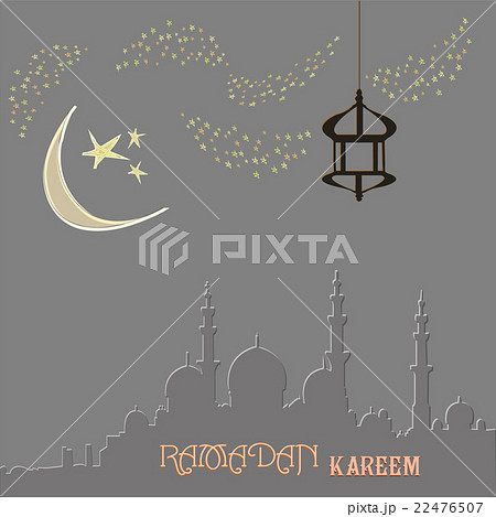 Creative greeting card design for holy month of 22476507